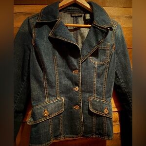 DKNY Women's Dark Blue Jean Jacket